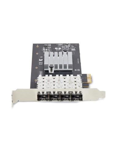 StarTech.com Scheda di rete SFP GbE a 4 porte, PCIe 2.0 x2 (compatibile x4, x8, x16), Controller Intel I350-AM4 4x 1GbE,