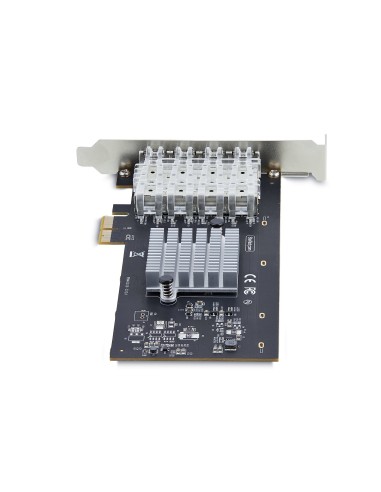 StarTech.com Scheda di rete SFP GbE a 4 porte, PCIe 2.0 x2 (compatibile x4, x8, x16), Controller Intel I350-AM4 4x 1GbE,