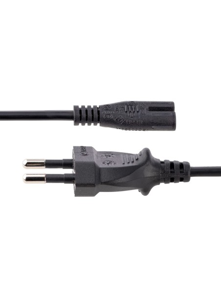 StarTech.com Cavo di Alimentazione CA da 2m, Spina EuroPlug a C7, 2.5A-250V, 18AWG, Cavo Elettrico di Ricambio con spina