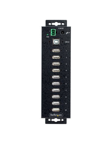 StarTech.com Hub USB 2.0 a 10 porte, hub di ricarica robusto con protezione ESD livello 4, Moltiplicatore di porte USB-A