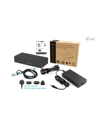 i-tec USB 3.0   USB-C   Thunderbolt 3 Professional Dual 4K Display Docking Station Generation 2 + Power Delivery 100W