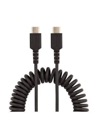 StarTech.com Cavo USB C Ricarica Veloce da 50cm Cavetto USB tipo C 2.0 Spiralato di Alimentazione e Sincronizzazione Resistente