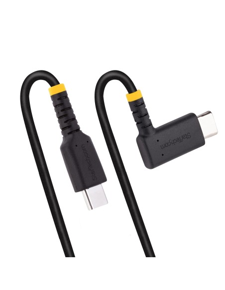 StarTech.com Cavo di Ricarica USB-C a 90° da 30cm - Cavetto di Ricarica Veloce USB Tipo-C per uso intensivo - Cavo Dati USB 2.0