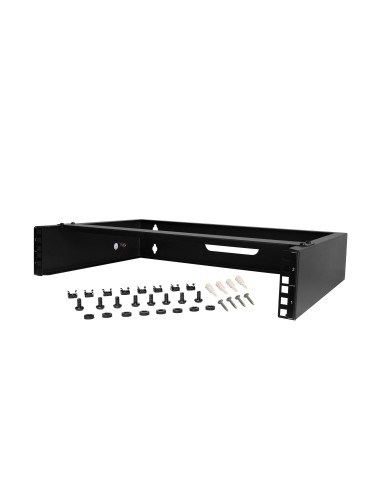 StarTech.com Staffa Rack 19" 2U per installazione a Parete - Supporto a Parete a Profilo Basso per Patch Panel, Dispositivi