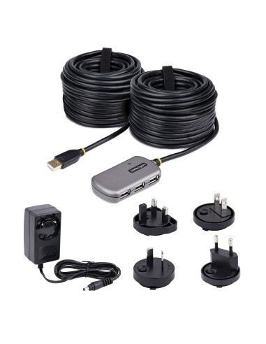 StarTech.com Cavo di Prolunga USB 2.0 da 24m con Hub di Estensione a 4 Porte USB-A, Cavo ripetitore USB attivo, Cavo Prolunga