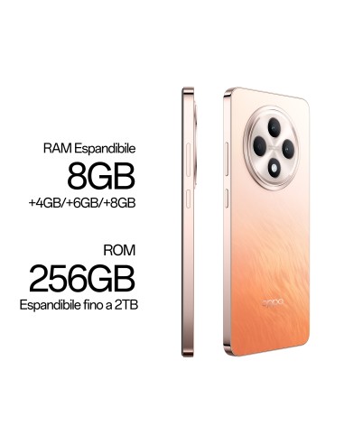 OPPO Reno12 F 4G AI Smartphone, Tripla fotocamera 50+8+2MP, Selfie 32MP, Display 6.67” 120HZ AMOLED FHD+, 5000mAh, RAM 16 GB