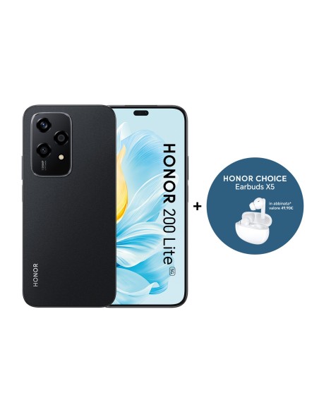 Honor N Series 200 Lite 5G + Earbuds X5 17 cm (6.7") Doppia SIM Android 14 USB tipo-C 8 GB 256 GB 4500 mAh Nero