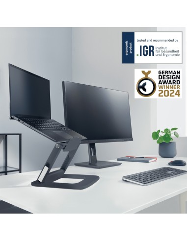 Leitz 64240089 supporto per laptop Supporto per computer portatile Grigio scuro 38,1 cm (15")