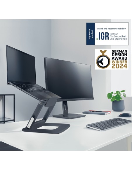 Leitz 64240089 supporto per laptop Supporto per computer portatile Grigio scuro 38,1 cm (15")