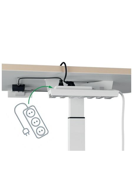 Leitz 65340001 piano di scrivania per computer Forma quadrata Alluminio Grigio scuro