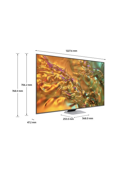 Samsung Q80D TV QLED 4K 55” QE55Q80DATXZT Smart TV Wi-Fi Eclipse Silver 2024, Processore NQ4 AI GEN2, 4K AI Upscaling, Simple