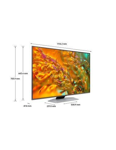 Samsung Q80D TV QLED 4K 50” QE50Q80DATXZT Smart TV Wi-Fi Eclipse Silver 2024, Processore NQ4 AI GEN2, 4K AI Upscaling, Simple