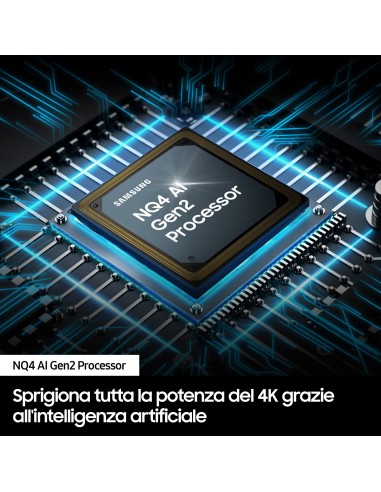 Samsung Q80D TV QLED 4K 50” QE50Q80DATXZT Smart TV Wi-Fi Eclipse Silver 2024, Processore NQ4 AI GEN2, 4K AI Upscaling, Simple