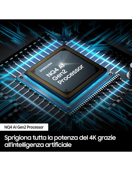 Samsung Q80D TV QLED 4K 50” QE50Q80DATXZT Smart TV Wi-Fi Eclipse Silver 2024, Processore NQ4 AI GEN2, 4K AI Upscaling, Simple