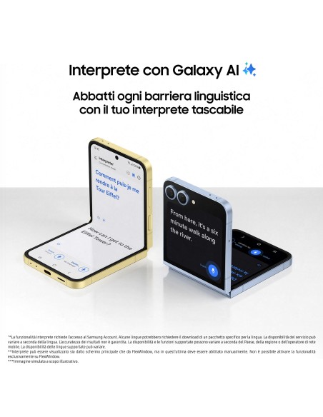 Samsung Galaxy Z Flip6 Smartphone AI, 256GB, RAM 12GB, Display 3,4" SAMOLED 6,7" Dynamic AMOLED 2X, Mint