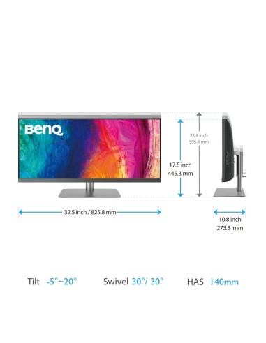 BenQ PD3420Q Monitor PC 86,4 cm (34") 3440 x 1440 Pixel Quad HD LED Grigio