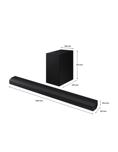 Samsung Soundbar HW-B750D ZF Serie B, 6 Speaker, Wireless Dolby 5.1ch, Audio a 5.1 Canali, Surround sound expansion, Black 2024