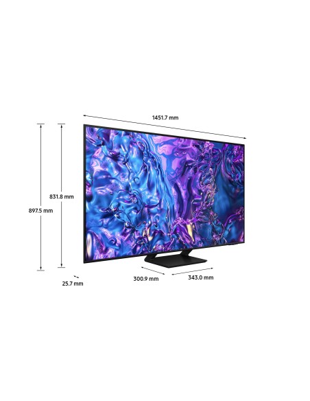 Samsung Q70D TV QLED 4K 65” QE65Q70DATXZT Smart TV Wi-Fi Black 2024, Quantum Processor 4K, 4K AI Upscaling, AirSlim Design, OTS