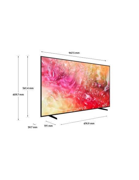 Samsung TV Crystal UHD 4K 43” UE43DU7170UXZT Smart TV Wi-Fi Black 2024, Processore Crystal 4K, 4K Upscaling, Slim Look Design,