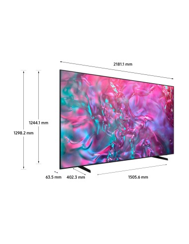 Samsung TV Crystal UHD 4K 98” UE98DU9070UXZT Smart TV Wi-Fi Graphite Black 2024, Processore Crystal 4K, 4K Upscaling, Slim