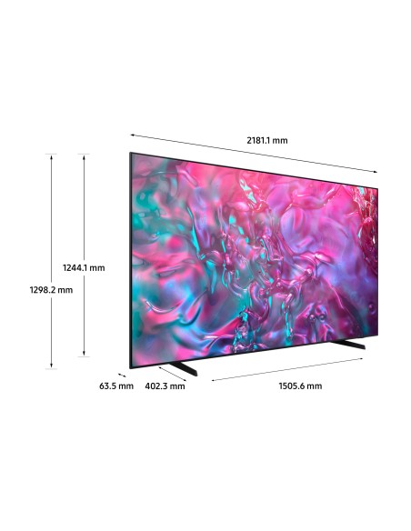 Samsung TV Crystal UHD 4K 98” UE98DU9070UXZT Smart TV Wi-Fi Graphite Black 2024, Processore Crystal 4K, 4K Upscaling, Slim