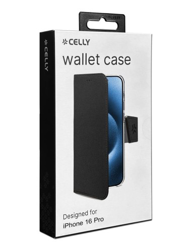 Celly WALLY1079 custodia per cellulare 16 cm (6.3") Custodia a borsellino Nero