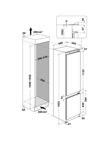 Whirlpool Frigorifero combinato da incasso - ART 9812 SF1