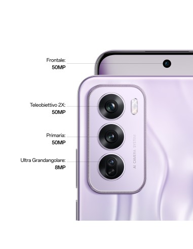 OPPO Reno12 Pro 5G AI Smartphone, Tripla fotocamera 50+50+8MP, Selfie 50MP, Display 6.7” 120HZ AMOLED FHD+, 5000mAh, RAM 24 GB