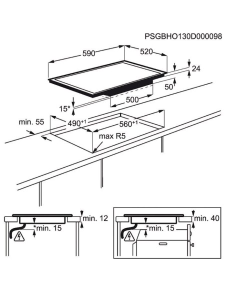 Electrolux EHX6455F2K Nero Da incasso Piano cottura a induzione 4 Fornello(i)