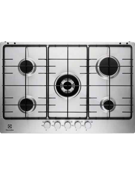 Electrolux EGG7253NOX piano cottura Nero, Acciaio inox Da incasso Gas 5 Fornello(i)