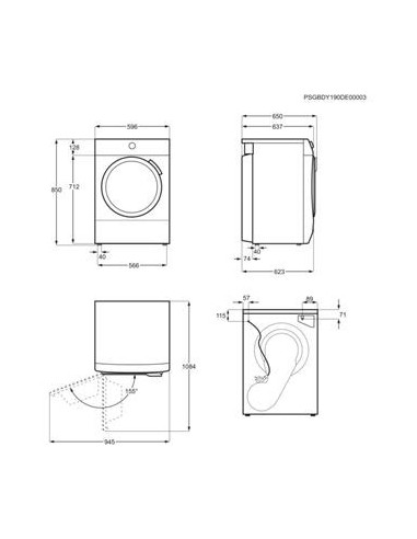 Electrolux EDH3684POW asciugatrice Libera installazione Caricamento frontale 8 kg Bianco
