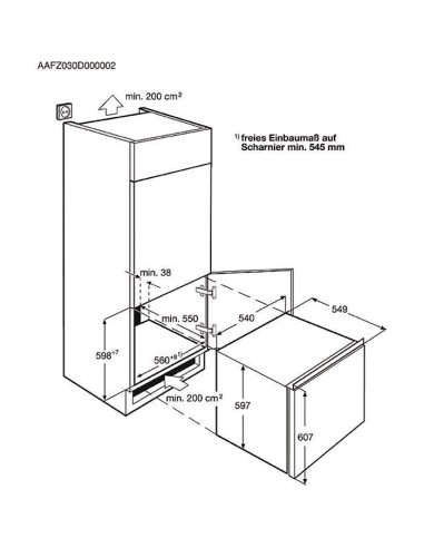 Electrolux EUN0600AOW congelatore Congelatore verticale Da incasso 53 L Bianco