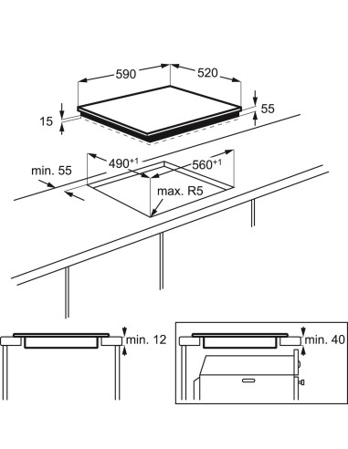 Electrolux EHH6540F9W Bianco Da incasso Piano cottura a induzione 4 Fornello(i)