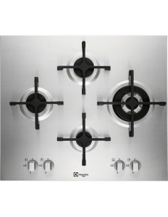 Electrolux PUX645UOV piano cottura Nero, Acciaio inox Da incasso Gas 4 Fornello(i)