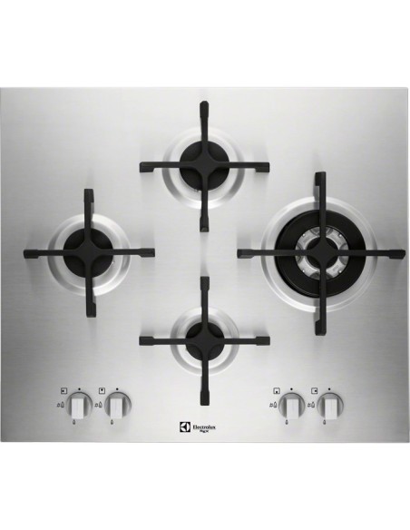 Electrolux PUX645UOV piano cottura Nero, Acciaio inox Da incasso Gas 4 Fornello(i)