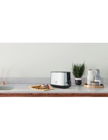 Electrolux E3T1-3ST tostapane 2 fetta e 800 W Nero, Acciaio inox