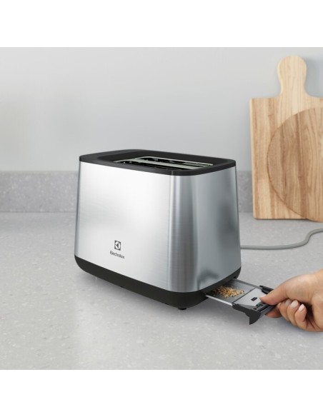 Electrolux E3T1-3ST tostapane 2 fetta e 800 W Nero, Acciaio inox