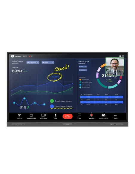 BenQ RP8603 Pannello piatto interattivo 2,18 m (86") Wi-Fi 450 cd m² 4K Ultra HD Nero Touch screen Processore integrato Android