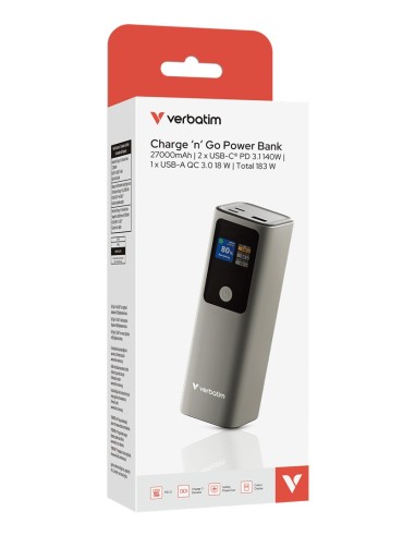Verbatim 32269 batteria portatile Ioni di Litio 27000 mAh Grigio