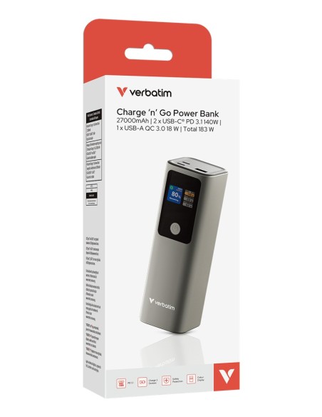 Verbatim 32269 batteria portatile Ioni di Litio 27000 mAh Grigio