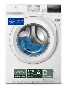Electrolux EW7W285W lavasciuga Libera installazione Caricamento frontale Bianco D