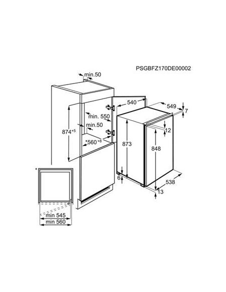 Electrolux LUB3AE88S Congelatore verticale Da incasso 98 L E Bianco