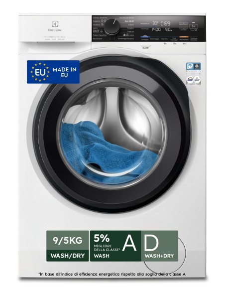 Electrolux EW7W495G lavasciuga Libera installazione Caricamento frontale Bianco D