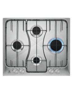Electrolux RGG6243LOX Nero, Acciaio inox Da incasso 60 cm Gas 4 Fornello(i)