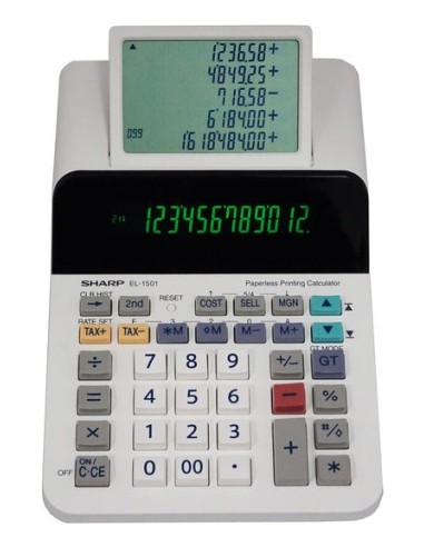 Sharp EL-1501 calcolatrice Desktop Calcolatrice con stampa Multicolore, Bianco