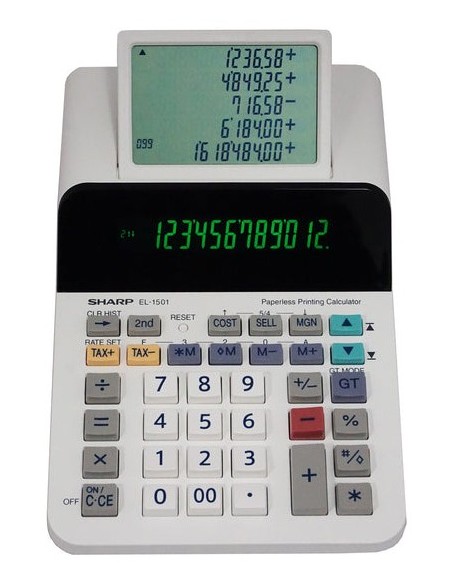 Sharp EL-1501 calcolatrice Desktop Calcolatrice con stampa Multicolore, Bianco
