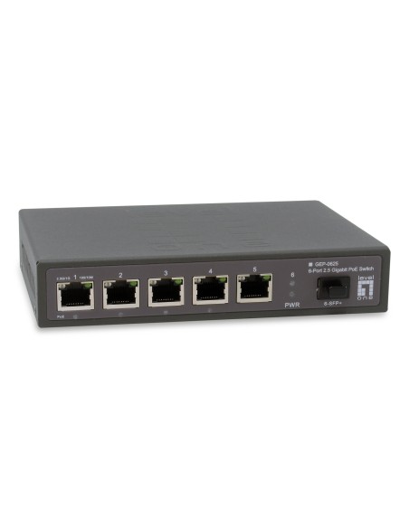 LevelOne GEP-0625 switch di rete Non gestito 2.5G Ethernet (100 1000 2500) Supporto Power over Ethernet (PoE) Nero