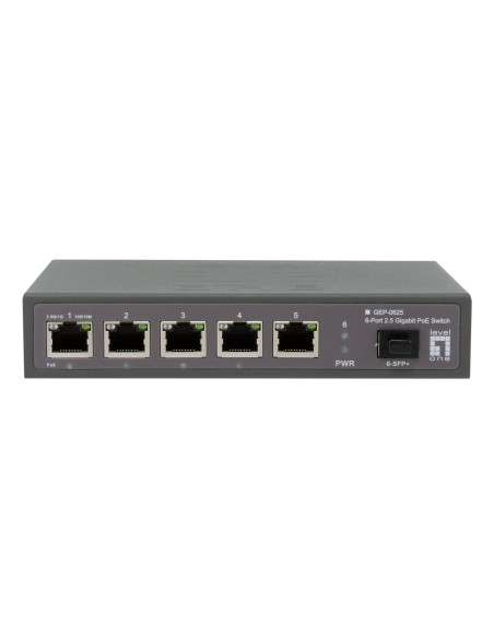 LevelOne GEP-0625 switch di rete Non gestito 2.5G Ethernet (100 1000 2500) Supporto Power over Ethernet (PoE) Nero