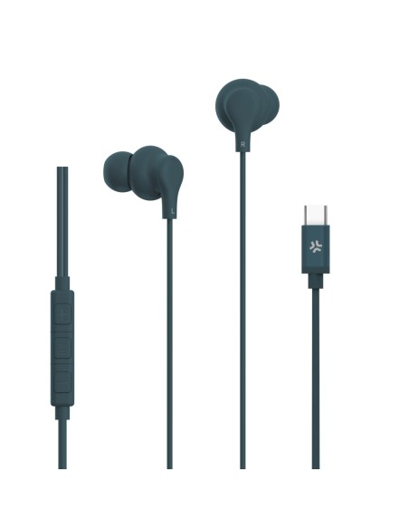Celly UP1600TYPECBL cuffia e auricolare Cablato In-ear Musica e Chiamate USB tipo-C Blu