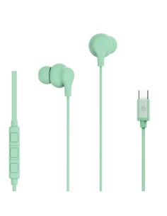 Celly UP1600TYPECGN cuffia e auricolare Cablato In-ear Musica e Chiamate USB tipo-C Verde